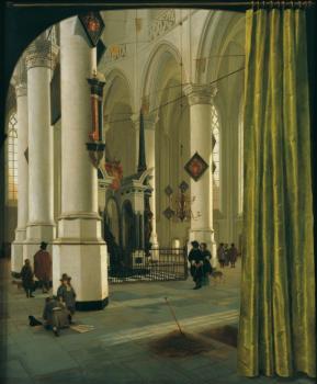 Das Innere der Nieuwe Kerk in Delft mit dem Grabmal des Prinzen Wilhelms des Schweigsamen von Oranien